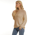 Damen lässige Herbst Waffelstrickpullover