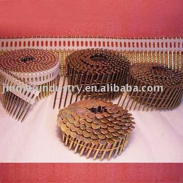 Coil Nail with Round Head, Smooth, Ring, and Screw Shank