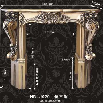 European Style PU Fireplace Mantel for Green Building Decoration