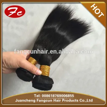 Stock hair virgin Indian human hair weaving straight 14 inch color 1