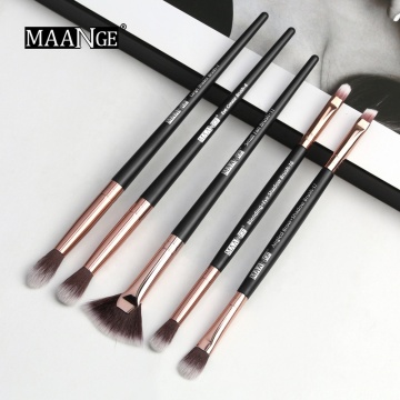 5 Pcs Makeup Brushes - Black Eye Shadow Nylon Soft Cosmetic Brush Set