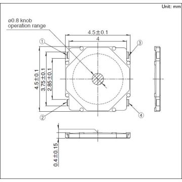 Công tắc gắn bề mặt mỏng 0,4 (H) mm