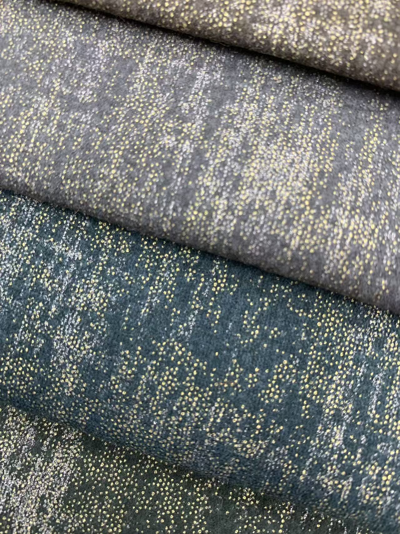 Premium Shimmering Gold Silver Holland Velvet Fabric