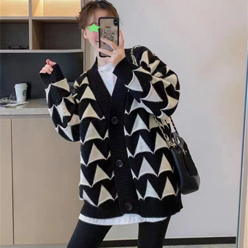 women's autumn and winter new knitted cardigan sweater