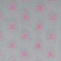 Beflockter Netzstoff aus 100 % Nylon mit rosa Schleife