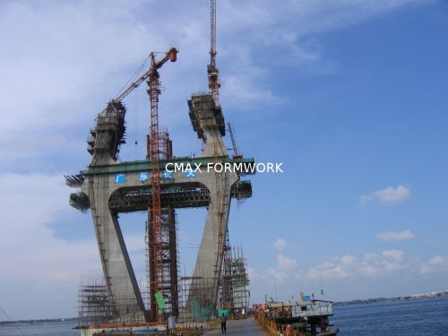 Safe , Crane Independent Self Climbing Formwork Acs100 With All Around Platforms