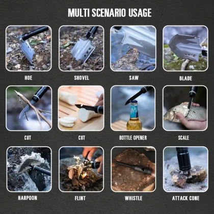 Yuantoose Aluminum Camping Self-Defense Folding Multifunctional Outdoor Engineer Shovel