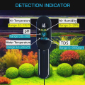 Accesorios para acuarios Temp / PH / TDS / Air Temp / Humidity Tester Termómetro de acuario LCD digital