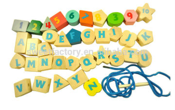 Best sale wooden string beads educational toys,Funny DIY string beads toys for kids,Letter and digital stringing beads