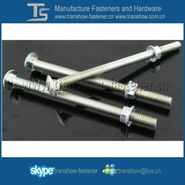 Stainless Steel Carriage Bolt and hex flange nut