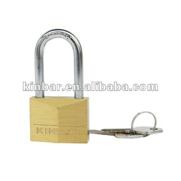Rhombic brass padlock in high security with long shackle