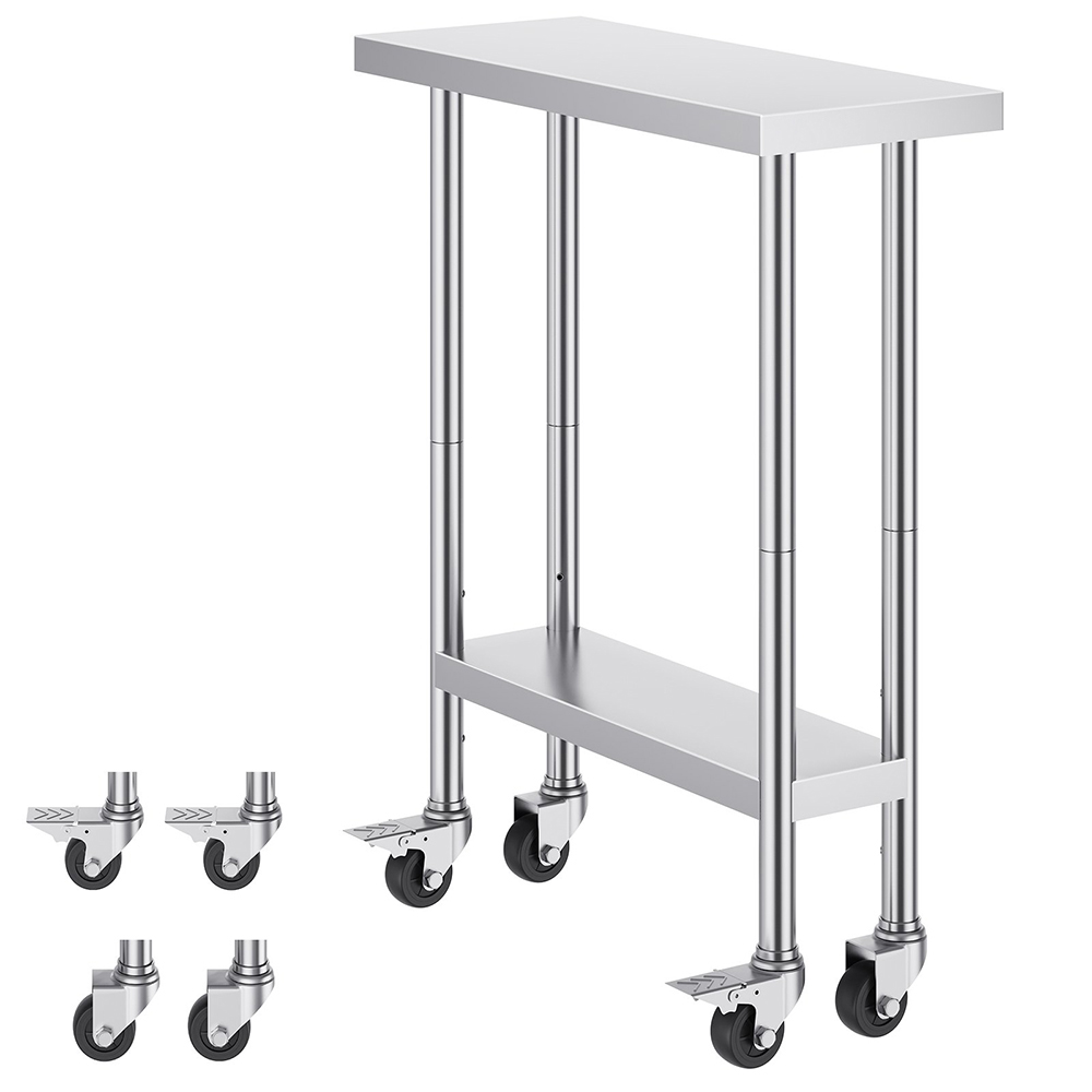 stainless steel dining tables with wheels for homes