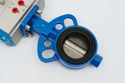 Pneumatic wafer butterfly valve