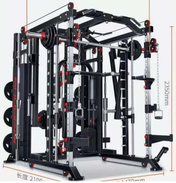 Dinuo Multi-Functional Smith Machine: การรวมการเพาะกาย, การออกกำลังกายหน้าอก, pull-ups และแผ่นน้ำหนัก