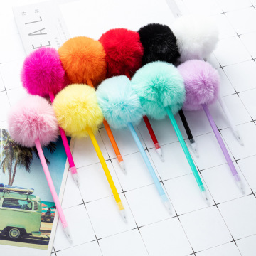 Mehrfarbiger kreativer Kunststoff Pelziger Federstift mit niedlichem Geschenkoberteil