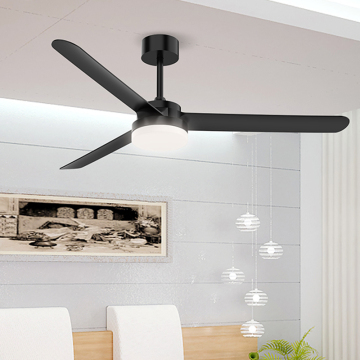 Modern 60 Inch Matte Black Chandelier Ceiling Fan with LED Light and Remote Control