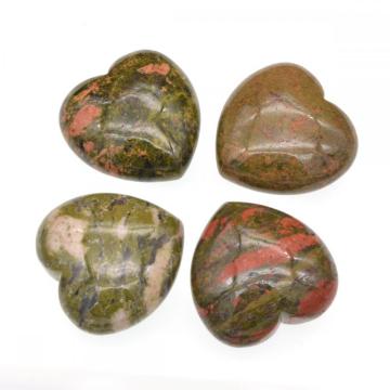 40X40X20MM Natural Unakite Stone Heart for women Chakra healing Jewelry without hole