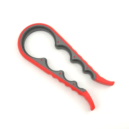 Adjustable Plastic Grip Jar Lid & Bottle Can Opener with Smooth Edge: Safety Manual Included