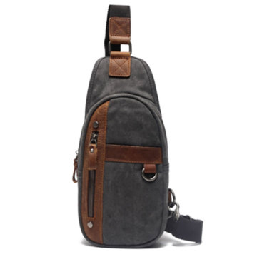 Trendy Canvas Mens Chest Messenger Sling Bag