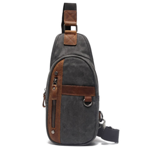 Trendy Canvas Mens Chest Messenger Sling Bag