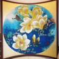 Decorative Pixel Flower Pattern Mural Glass Mosaic Tiles