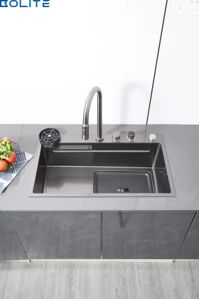 Feiyu Stainless Steel Kitchen Sink - Large Integrated Waterfall Style 304 Stainless Steel Kitchen Sink