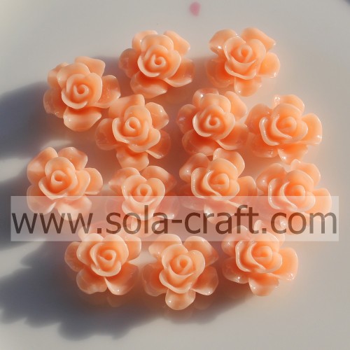 Factory Wholesale 15MM Solid Color Resin Flower Beads