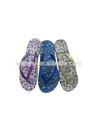 2015 new design gliter strap basic PE slippers for women