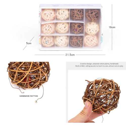 Puppy Weave Rattan Interactive Ball Toys