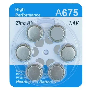 Button Cell Battery for Hearing Aid, 1.4V/630mAh