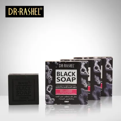 DR. RASHEL 100% Natural Face Cleaning Soap with Collagen and Charcoal Skin Whitening Soap