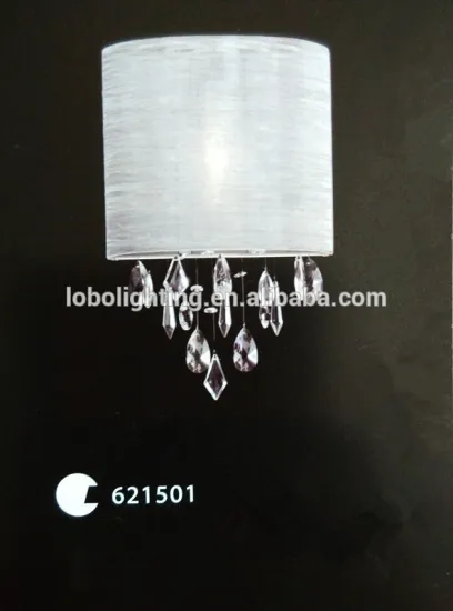 2015 decoration lighting/wall sconce with beautiful textured silver silk shade/designer's lamps replica