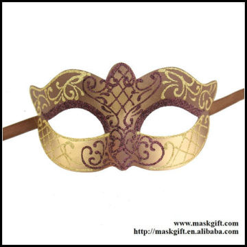 100% Handmade Venetian Mask Design Brown And Gold Half Face Eye Masquerade Party Masks Kids And Lady EB002-BRG