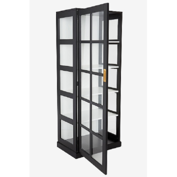 Solid Wood Display Cabinet With Glass Doors