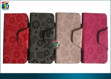 Cute Flower Leather Pouch Case With Hard Cover, Comfortable Handy Feeling For Iphone 5