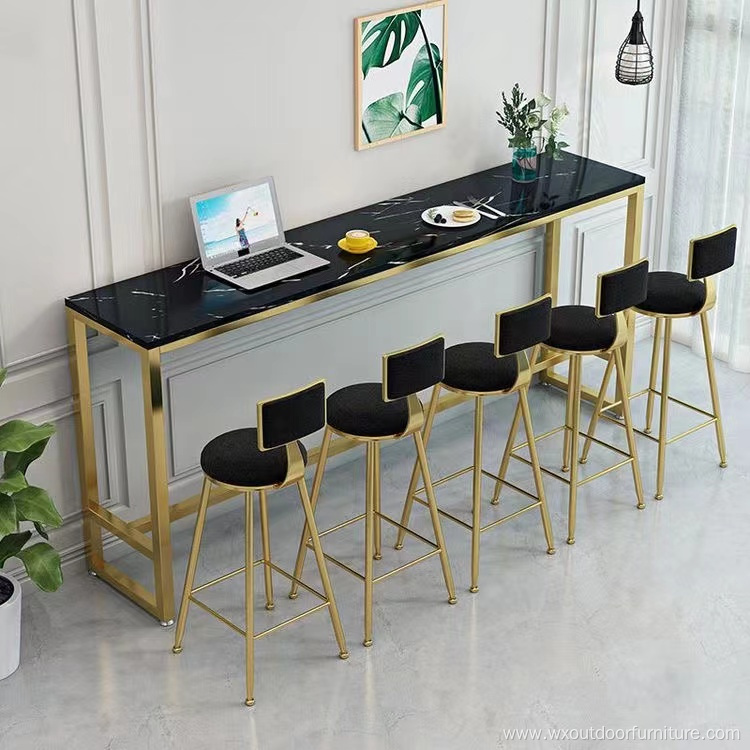 Modern Coffee Cafe Shop Furniture with Cushion high Counter Kitchen Dining Restaurant Velvet Leather Metal Bar Chair