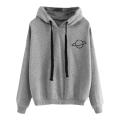 Langarmherz gedruckter Hoodie