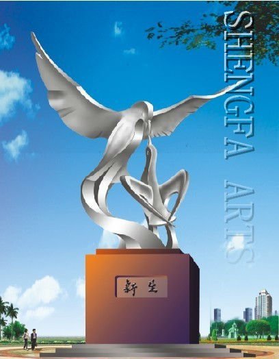 Bird Sculpture/Stainless Steel Large Animal Sculpture