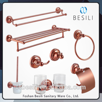Accessori per il bagno professionali in ottone Dubai rosa rosa in oro per bagno placcato Accessori 33RG