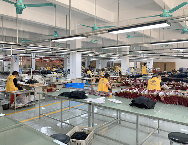 Large-scale leather goods production line