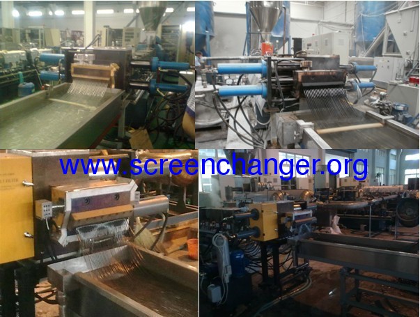 hydraulic screen changer with backflushsystem