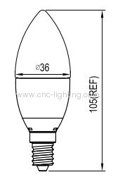 E14 LED Candle Lamp with Epistar 3014LED Chips over 75Ra(4W,5W,6W)