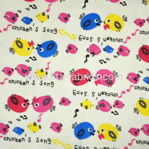 cartoon printed poly spun velour fabric