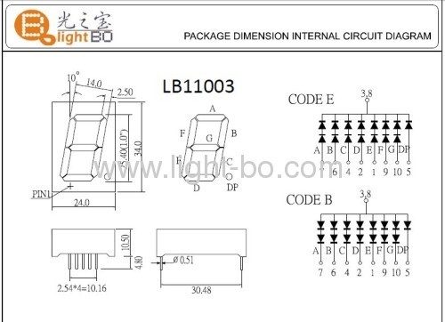 ultra blue 1-inch common anode single digit 7 segment led displays