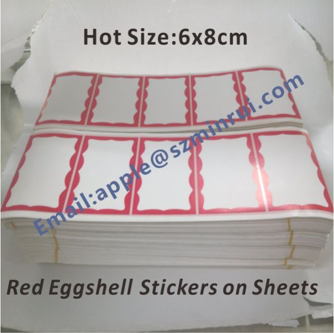 Best Eggshell Vinyl Stickers,Red Border Eggshell Name Sticker,Easy Destruct Eggshell Sticker for School