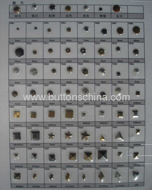 Round metal hot fix studs