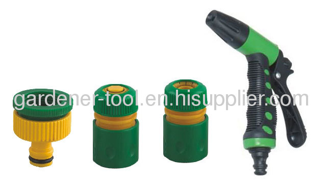 PVC Reinfoced Garden Water Hose With 2-Function Hose Nozzle Set