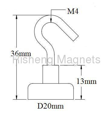 Permanent Neodymium Magnetic Hooks Rare Earth Mounting Magnets