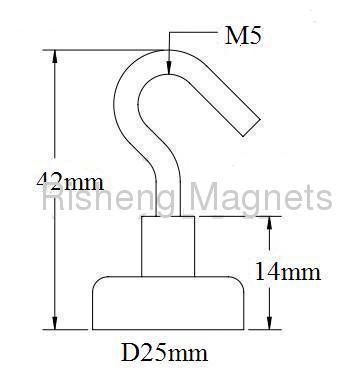 Permanent Neodymium Magnetic Hooks Rare Earth Mounting Magnets