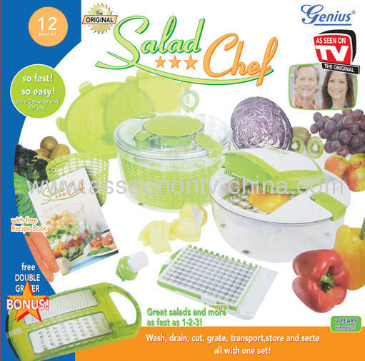 Genius Salad Chopper 19 Cup 6-pc Food Prep System 